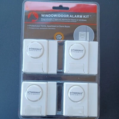 4 pack - Doberman Security Window / Door Alarm Kit Magnetically Triggered Alarm - Image 1 of 2