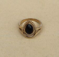 Black Onyx Ring Chevron Ring Half Sun Ring V Shape Silver Ring Pinky ring