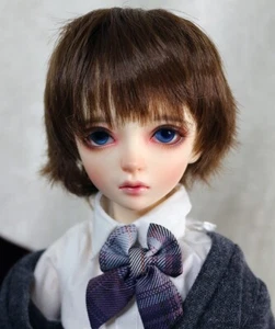 Peluca de muñeca 1/4 6-7" BJD MSD marrón peluca corta flequillos cabello JR-205 EE. UU. localización NUEVA - Imagen 1 de 4