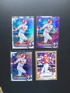 (4) 2022 Bowman Chrome 1st Purple /250 Simon Muzziotti BCP-40 + Topps US19 /2022 - Picture 1 of 3