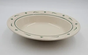 Plato para servir Longaberger Pottery Woven Traditions Heritage verde ovalado - Imagen 1 de 10
