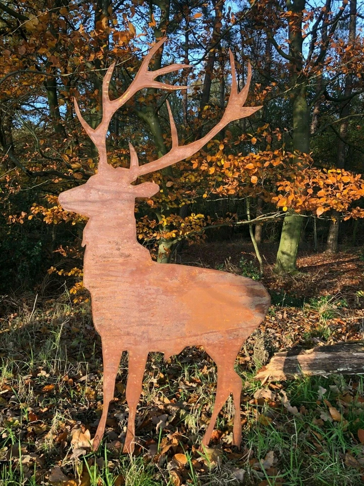 Edelrost  Gartenstecker Hirsch  Damwild Reh 62 x 115 cm XL - Bild 1 von 1