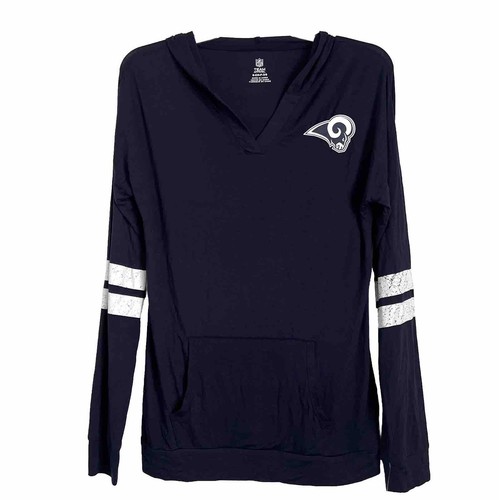 VETEMENTS Felpa con cappuccio pullover Rams taglia S nuova con etichette NFL Apparel leggera rayon spandex molto morbida!