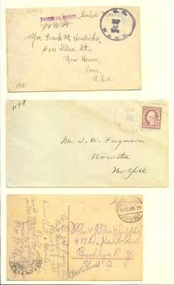 USA 1918 ca. 5 x CV / CARD -A.P.O. - MILITAIR -NAVY - CENSOR -F/VF @14 - Image 1 of 4