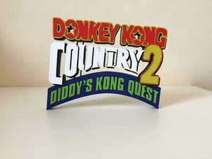 Donkey Kong Country 2 Diddy's Kong Quest Logo Video Game Collectible Display DKC - Picture 1 of 3