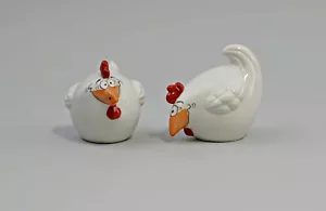 9942717 Porcelain S/P-Spreader Pair Chickens Discount Cash Goat by W&a H6cm - Picture 1 of 1