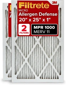 AC Furnace Air Filter, 3-Month Pleated Filter, 2 Pack 19.688 X 24.688 X 0.84 In - Picture 1 of 11