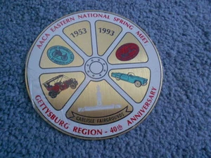 1993 AACA EASTERN SPRING MEET CARLISLE DASH PLAQUE GETTYSBURG REGION 40th ANNIV. - Picture 1 of 6