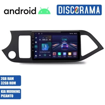 AUTORADIO ANDROID KIA MORNING PICANTO 2011-2016 STEREO AUTO TOUCH 9" WIFI - Immagine 1 di 4