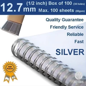 12.7mm (1/2") Twin Loop Binding Wire SILVER 34 Loop (PK 100) - Photo 1 sur 3
