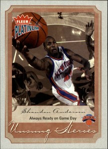 2002-03 Fleer Platinum Finish Knicks Basketball Card #143 Shandon Anderson /100