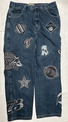 Dtek Jeans Men’s 36x32 Patches P300s Baggy Y2K Skater Style Jeans Tag (38x34) - Image 1 of 4