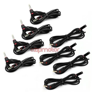 4X CABLE AUDIO EXTENSIÓN M/M AUX 3,5 MM ÁNGULO RECTO + M/F NEGRO MOTO X HTC ONE M8 - Imagen 1 de 1