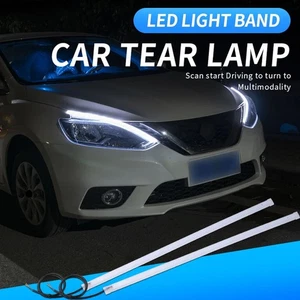 2x Led DRL Turn Signal Light Strip Flexible Waterproof Auto Headlight Decoration - Picture 1 of 19