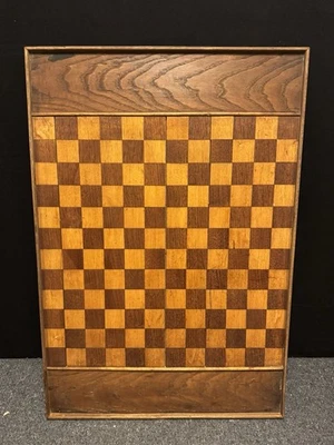 Tablero de ajedrez para juegos de marquetería de madera hecho a mano de colección Lg decoración primitiva Foto 1 de 4