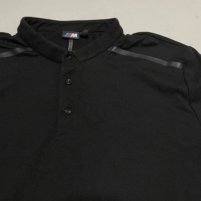 Camisa Polo BMW Para Hombre Talla Grande Negra Rendimiento Carreras Serie M Logo Sólida Foto 1 de 4