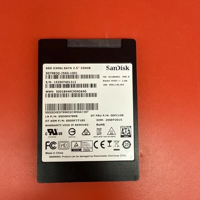 SanDisk SSD X300s SATA 2.5” 256GB SD7SB3Q-256G-1001 00FC108 - Image 1 of 4