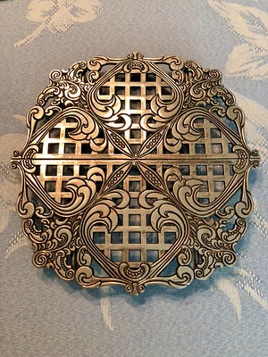 Vintage Godinger Silver Plate Expandable Trivet Baroque Ornate Design 1993  - Image 1 of 4