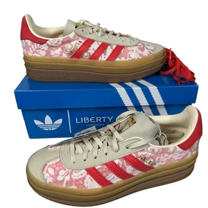 Adidas Gazelle Bold X Liberty London Better Scarlet Gum Shoes JR8885 Women 7 1/2 - Picture 1 of 11