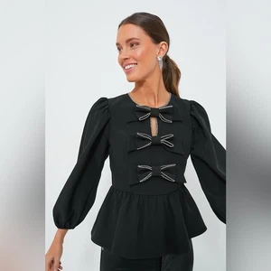 Neu mit Etikett Biesen Hyazinthe Haus verzierte Schleife Blair Schößchen Strass Bluse - Bild 1 von 16