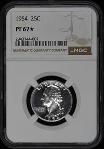 1954 Washington Quarter 25C NGC PR67 Star - Picture 1 of 2