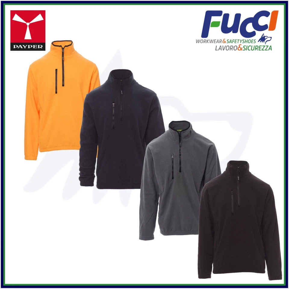 Felpa Pile Uomo Payper PIRENEI Calda Invernale Mezza Zip Trekking Lavoro Sport