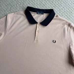Fred Perry Polo Shirt Mens 2XL XXL Colourblock Orange Short Sleeve Mod 60s Ska - Picture 1 of 13