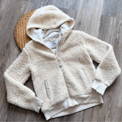 Athleta Girl Sherpa hooded jacket girls size L - Image 1 of 4