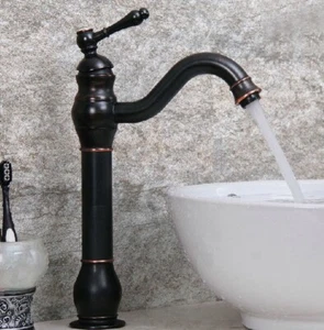 Oil Rubbed Bronze Bathroom Faucet Deck Mount Single Handle Vessel Sink Mixer Tap - Picture 1 of 5