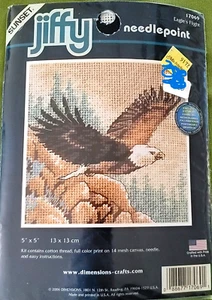 Dimensions Sunset Jiffy Needlepoint Kit 17069 Eagle's Flight 5 x 5" NIP 2006 - Picture 1 of 2
