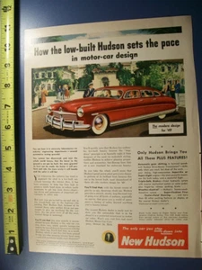 1949 Hudson mid-size-mag car ad- "imposta il ritmo nel design delle auto" - Foto 1 di 1