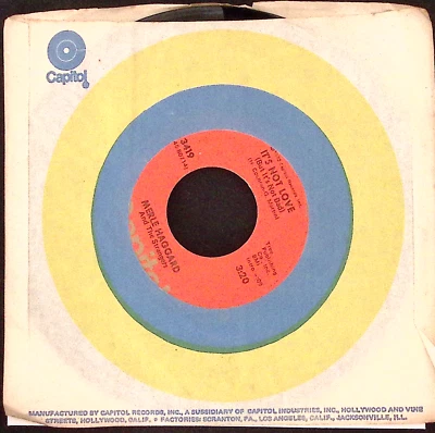 MERLE HAGGARD MY WOMAN KEEPS LOVIN' HER MAN/IT'S NOT LOVE VINYL 45 VG 41-162 - Image 1 of 3