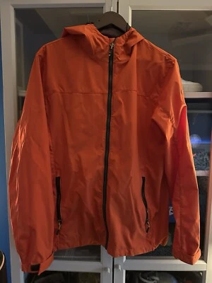 Chaqueta Hawke & Co Hombre Mediana Naranja Embalable Rendimiento Rain Defender Abrigo Foto 1 de 2