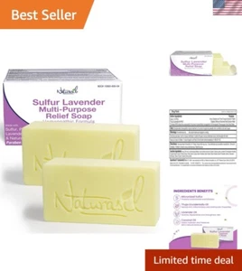 Gentle 10% Sulfur Soap with Lavender for Kids & Adults - Acne & Bug Bite Relief - Picture 1 of 11