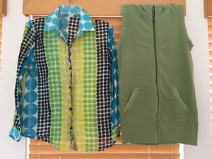 Lot 2 GAP+Unbrand Women's XXS XS S Multicolor Hoodies Polka Dot Tops Blouse Vest - Picture 1 of 12