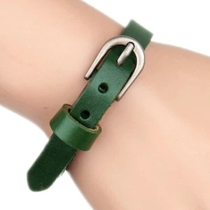 Fashion Simple Alloy Buckle Bangle Leather Wristhand Bracelet,Adjustable - Picture 1 of 23
