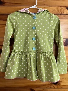 Matilda Jane Willow Dot Hoodie Jacket EUC Girls Heart To Heart Green Size 10 - Picture 1 of 2