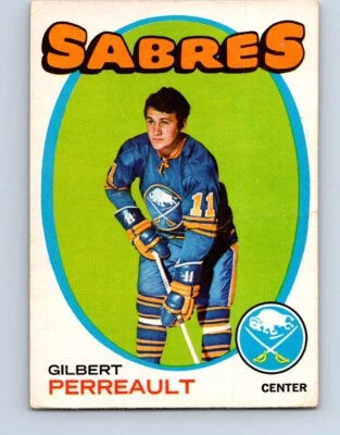 VINTAGE HOCKEY CARD 1971 OPC BUFFALO SABRES GILBERT PERREAULT (2nd CARD) NO63 - Image 1 of 2