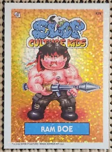 RAM BOE SLOP CULTURE KIDS SERIES 1 STICKER FOIL SP CHASE CARD SLY STALLONE RAMBO - Picture 1 of 2