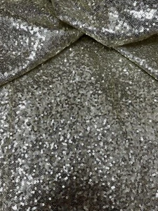 Fabric 3mm Mini Glitz Sequin Silver by the Yard - Picture 1 of 2