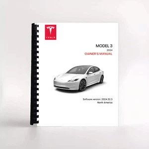 Tesla Model 3 Owner's Manual 2024+ - Picture 1 of 1