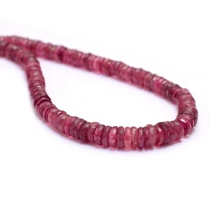 AAA+ Pink Tourmaline Gemstone 4mm-6mm Heishi/Tyre Faceted Beads | 16inch Strand - Picture 1 of 10