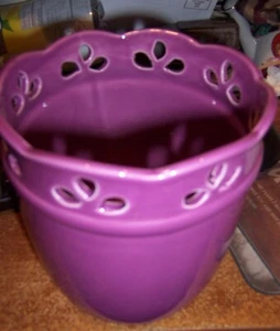 VINTAGE BLOOM RITE Purple Ceramic 5-Inch Flower Pot/Planter - Picture 1 of 4