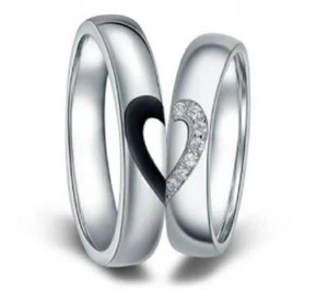Fedi Fedine comode "Cuore Spezzato" in argento 925% - Picture 1 of 1