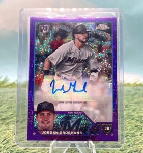 2023 Topps Chrome Update JORDAN GROSHANS RC AUTO Purple Speckle /299 #AJ-JG - Picture 1 of 2