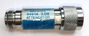 HP, AGILENT KEYSIGHT 8491A, 3 db FIXED ATTENUATOR. DC TO 12.4Ghz, TYPE N. - Picture 1 of 5