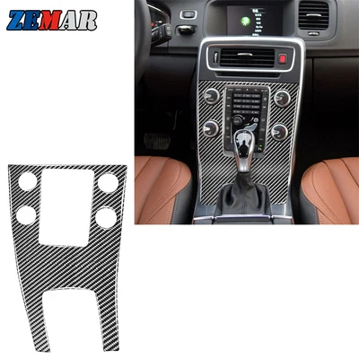 Carbon Fiber Center Console Panel Decor Sticker Trim For Volvo V60 S60 2010-2018 - Imagem 1 de 4