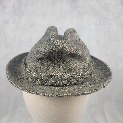 Cinturón a cuadros vintage Stetson Fedora para hombre 7 1/4 lana marrón gris Canadá Foto 1 de 4