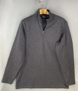 Eddie Bauer Sweater Mens XLT Tall Pullover Quarter Zip Fleece Lined Sweatshirt - Picture 1 of 11