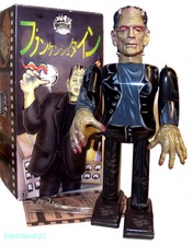 Frankenstein Robot Japan Windup Tin Toy Rare early production Number and Box